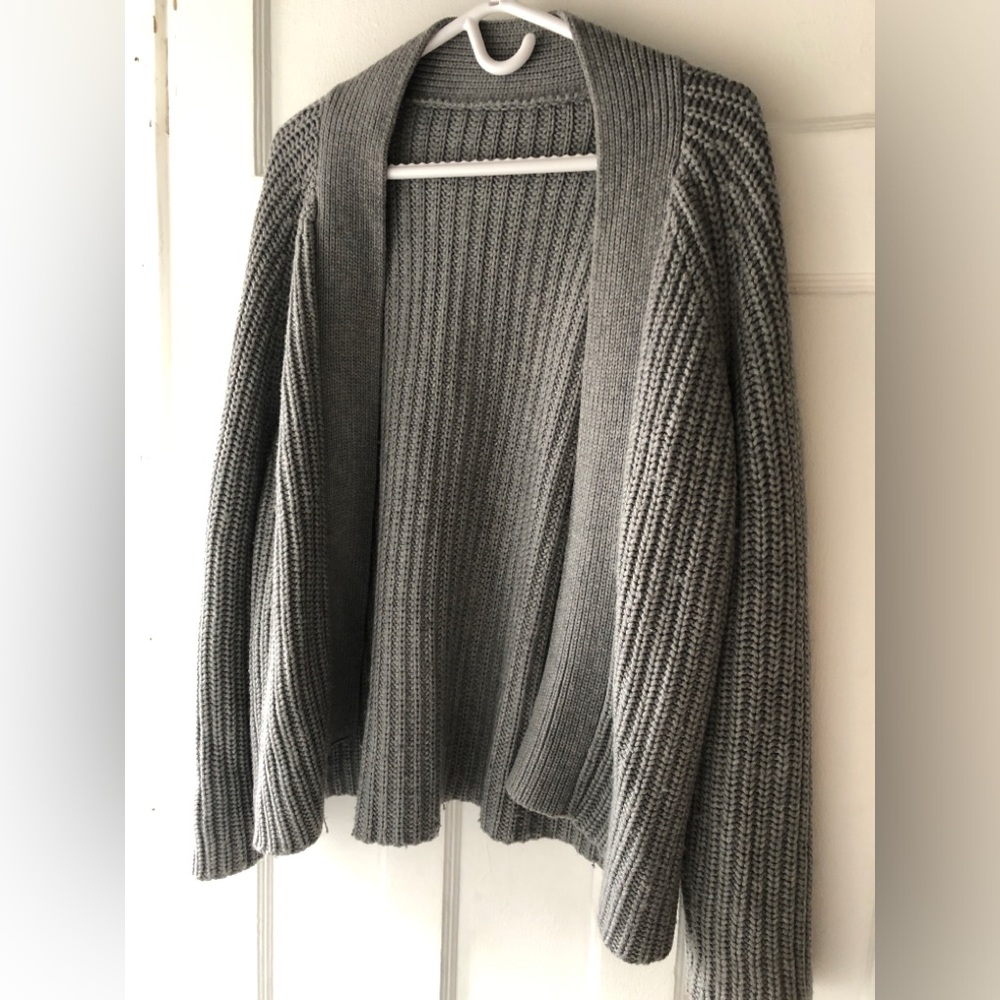 Gray wool cardigan